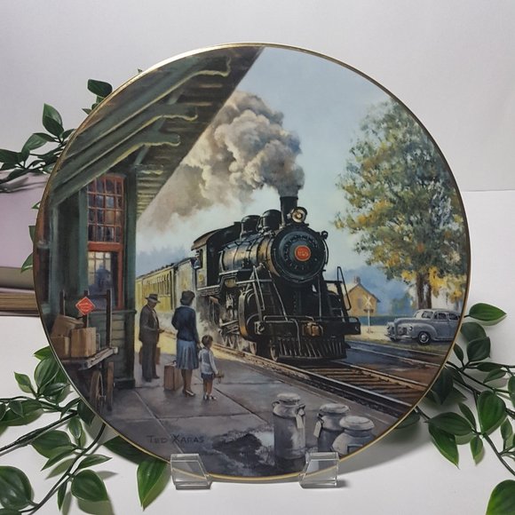 Set of 4 AMERICAN STEAM Collectors Plates United States Rail USA Rail US Rail - Picture 2 of 14